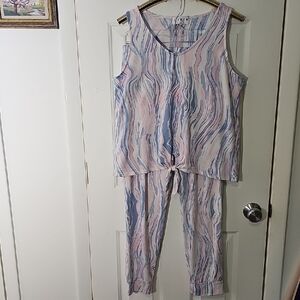 Kikit PJS Sz Large Pastel Pink And‎ Blue Abstract Set.